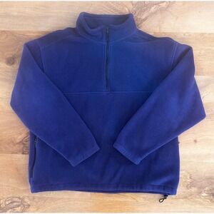 EBTEK Eddie Bauer Mens Vintage 1/4 Zip Fleece Pullover Blue  Large